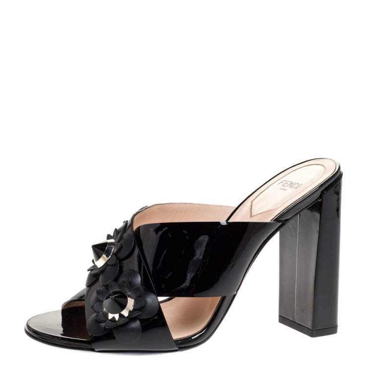 black block heel slides