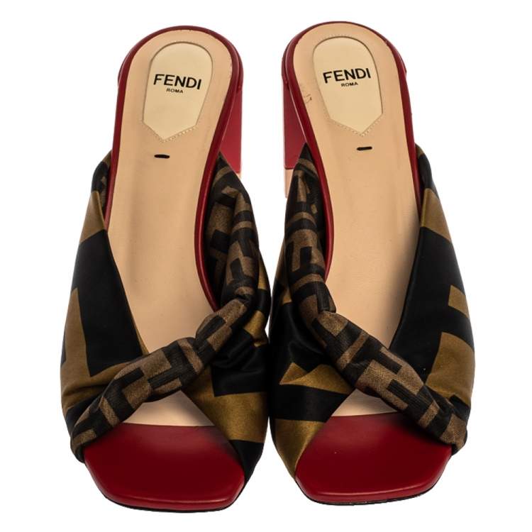 fendi logo twist mules