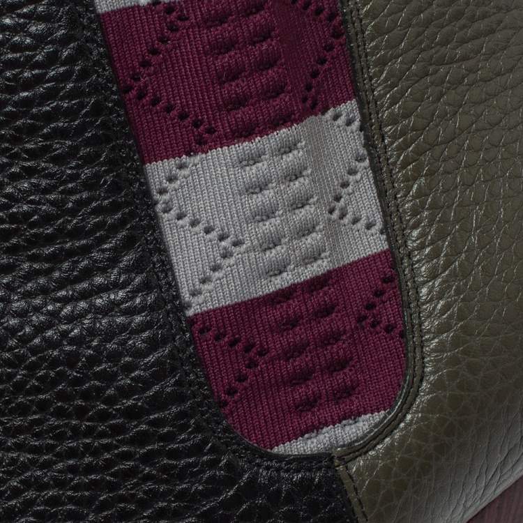 مملوكة مسبقًا Fendi  Multi Color Knit And Leather Marie Antoinette Boots Size 38