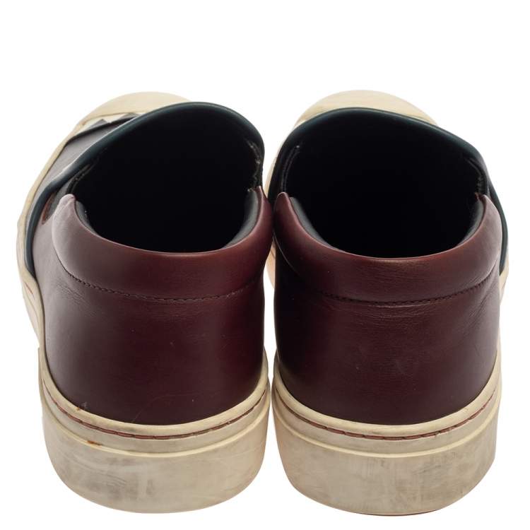Pre Owned Fendi Multicolor Leather Monster Slip On Sneakers Size 38