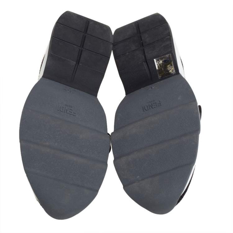 مملوكة مسبقًا Fendi Tobacco Rockoko Mesh And Knit Fabric Sneakers Size 37.5