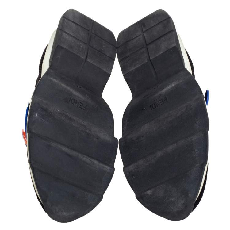 Pre Owned Fendi Black Knit Fabric Rockoko Sneakers Size 40