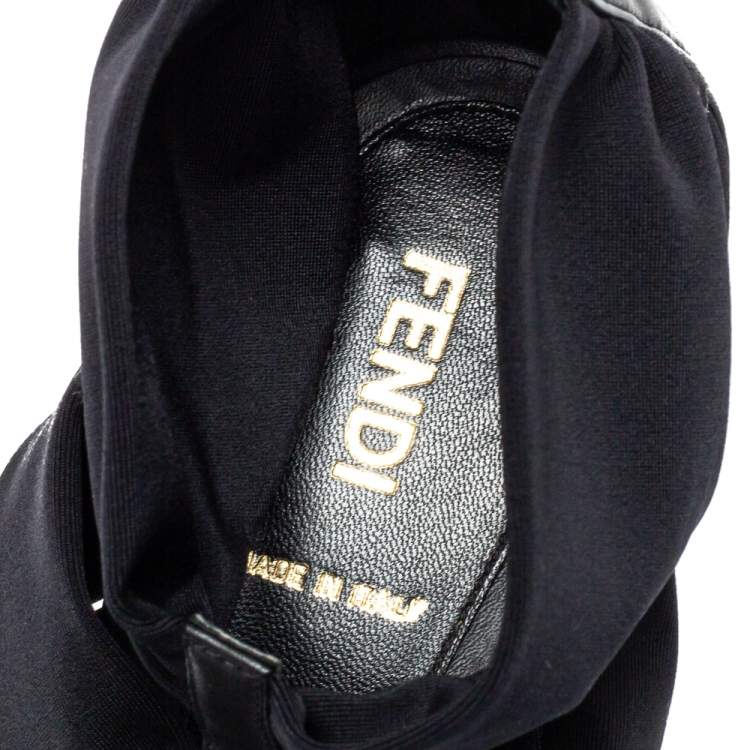 Pre Owned Fendi Black Fabric Strappy Sandals Size 39