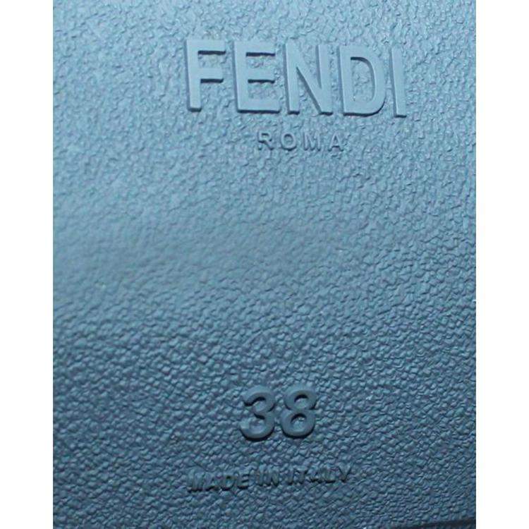Pre Owned Fendi Black Flower Leather Sneakers EU 38