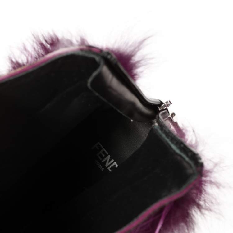 Pre Owned Fendi Pink/Black Pony Hair and Fur Trimmed Ankle Boots Size 38