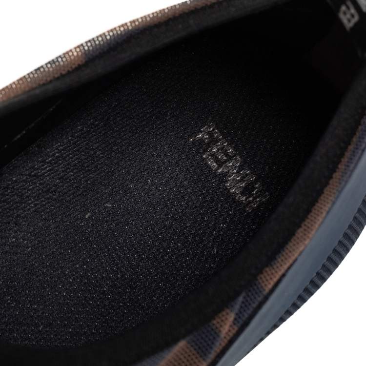 Pre Owned Fendi Multicolor Mesh And Leather Trim Runway Low Top Sneakers Size 38