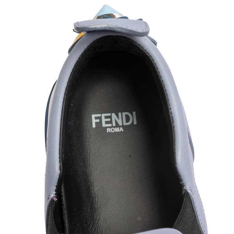 Pre Owned Fendi Lilac Leather Flowerland Slip On Sneakers Size 36