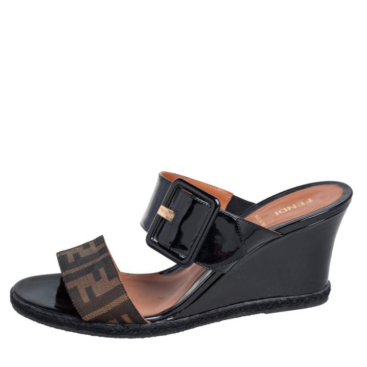 NIB NEW Fendi Roma Joshua Vides women white black logo slide sandals 36.5  37 | eBay