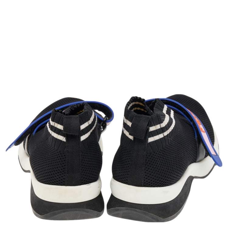مملوكة مسبقًا Fendi Black Knit Fabric Rockoko Sneakers Size 38