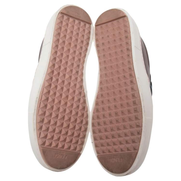 Pre Owned Fendi Multicolor Leather Monster Slip On Sneakers Size 37