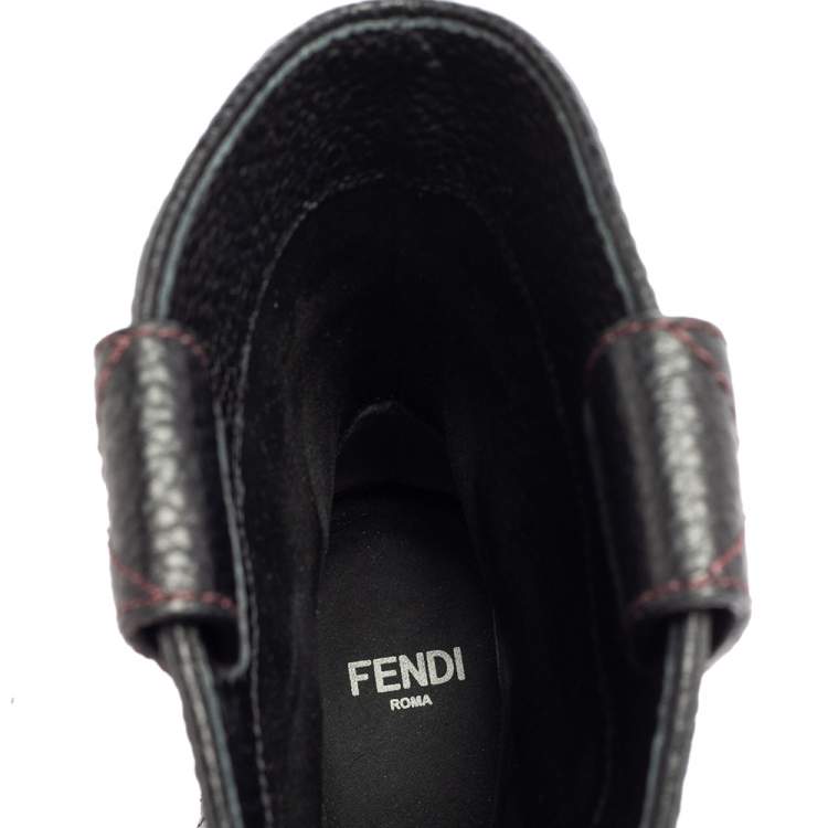 Pre Owned Fendi Dark Brown Leather Cowboy Boots Size 39