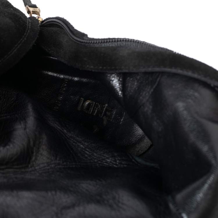 Pre Owned Fendi Black Suede Cathy Tall Wedge Boots Size 39