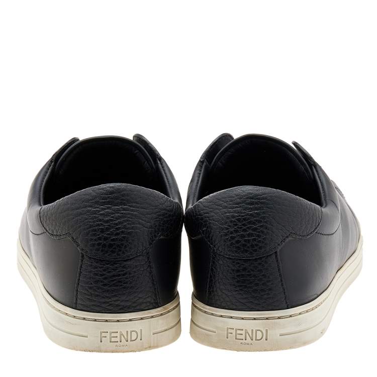 Pre Owned Fendi Black Leather Low Top Sneakers Size 41