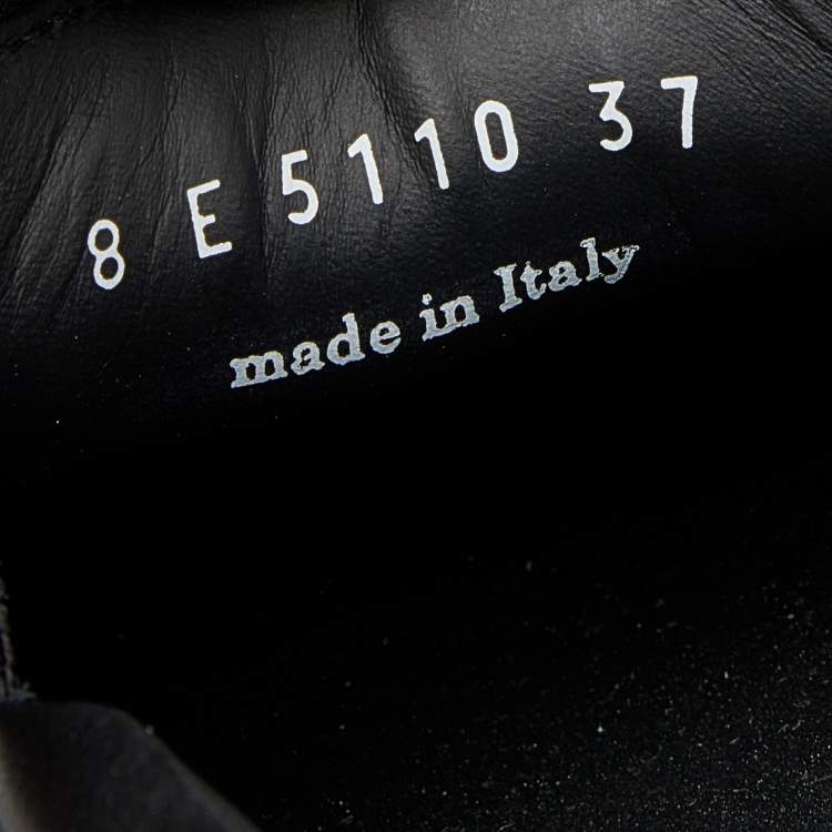 Pre Owned Fendi Black Leather Monster Slip On Sneakers Size 37