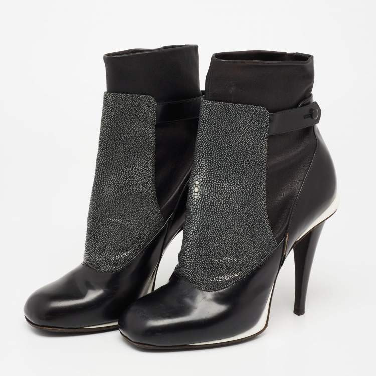 Fendi black leather hot sale ankle boots