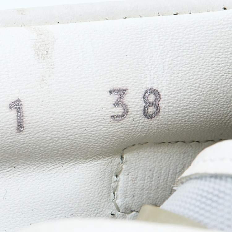 Pre Owned Fendi White Leather/PVC and Mesh Sneakers Size 38