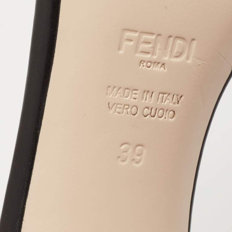 Pre Owned Fendi Grey/Black Zucca Velvet Slide Sandals Size 39