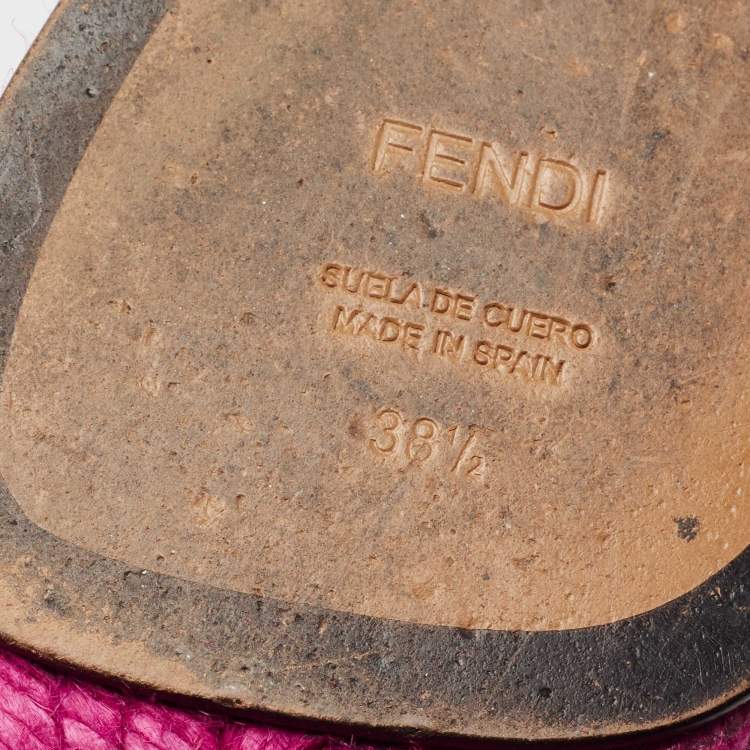 مملوكة مسبقًا Fendi Tri-Color Fabric Flat Espadrilles Size 38.5