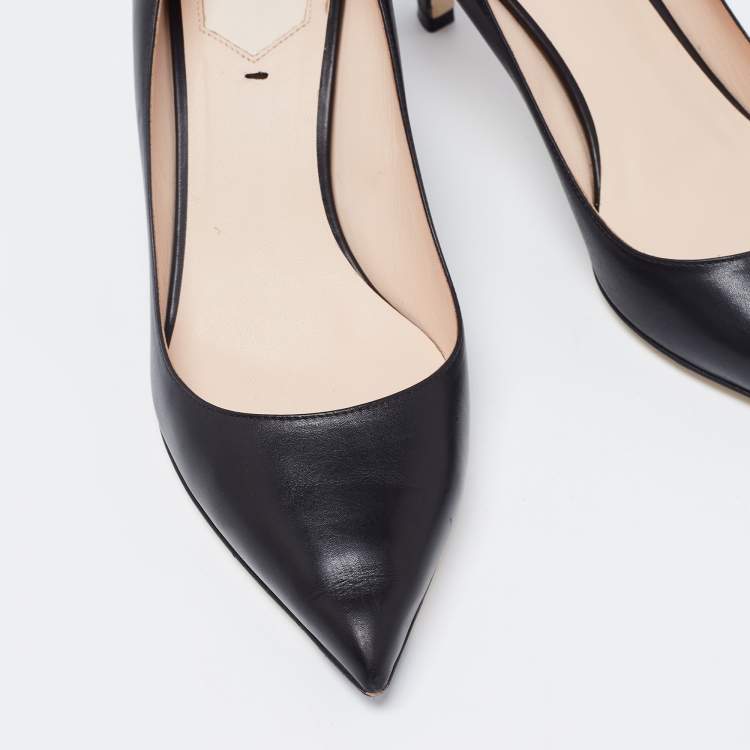 Pre Owned  Fendi Black Leather And Python Embossed Leather Pointed Toe Pumps Size 39