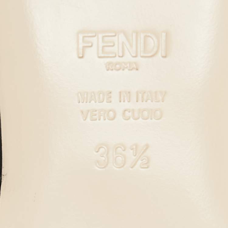 Pre Owned Fendi Black Mesh Colibri Lite Flat Mules Size 36.5