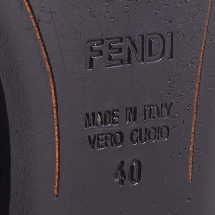 Pre Owned Fendi Tobacco Zucca Canvas Bow Ballet Flats Size 40