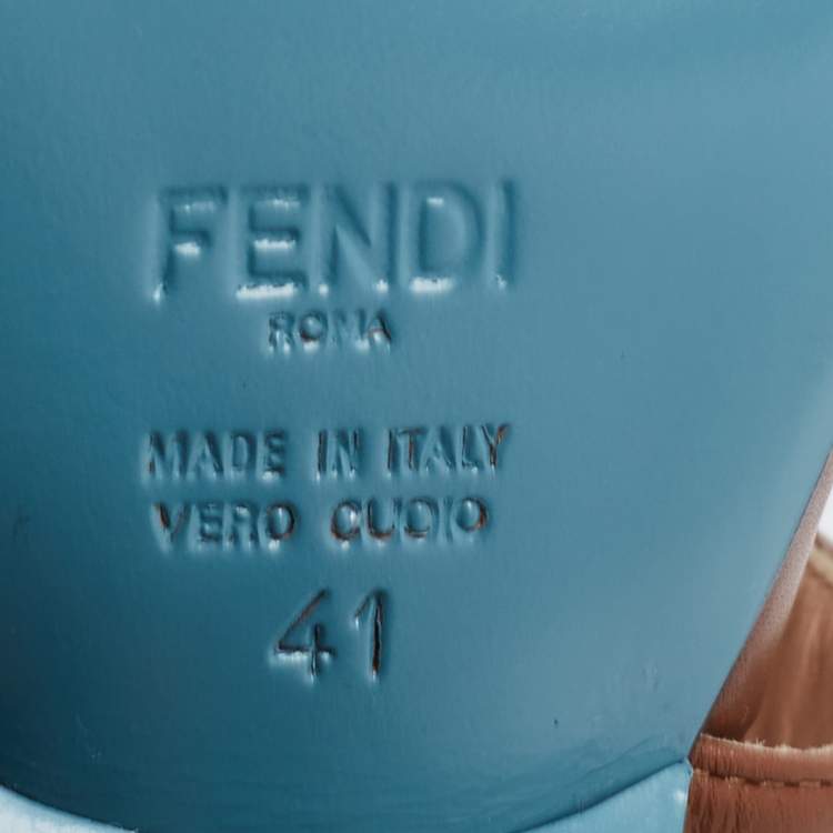 مملوكة مسبقًا Fendi  Brown Leather Ankle Strap Sandals Size 41
