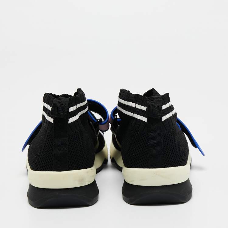 Pre Owned Fendi Black/White FF Rockoko Slip On Sneakers Size 39