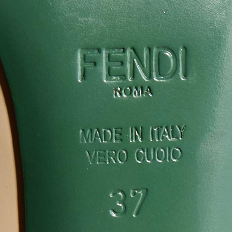 Pre Owned Fendi Beige Leather Strappy Pumps Size 37