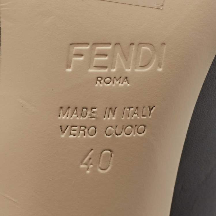 مملوكة مسبقًا Fendi Black/Beige Leather Pointed Toe Pumps Size 40