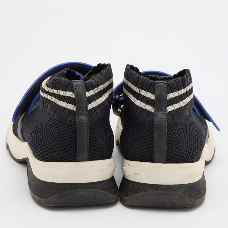Pre Owned Fendi Black Knit Fabric Rockoko Sneakers Size 37