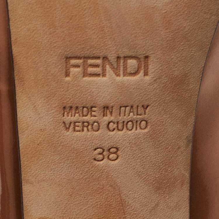 Pre Owned Fendi Metallic Brown Platform FF Superstar Pumps Size 38