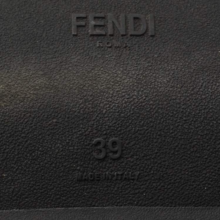 Pre Owned Fendi Black Knit Fabric Rockoko Slip On Sneakers Size 39