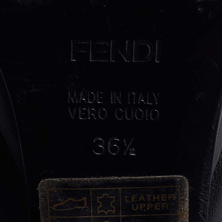 Pre Owned Fendi Black Leather Fendista Pumps Size 36.5