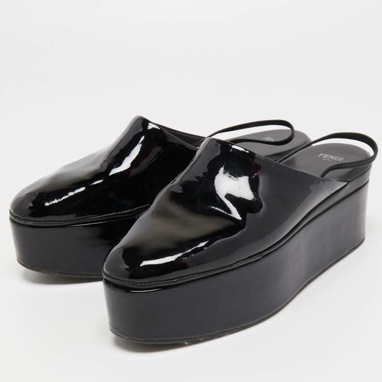 Black Platform Slingback Loafers