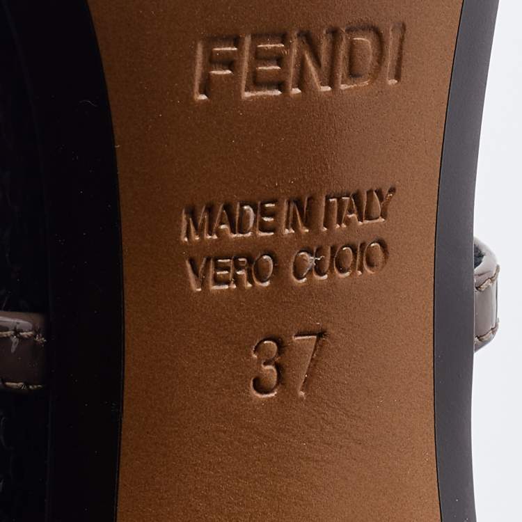 Pre Owned Fendi Black Leather and Lizard Embossed Pointed Toe Ankle Strap Pumps Size 37