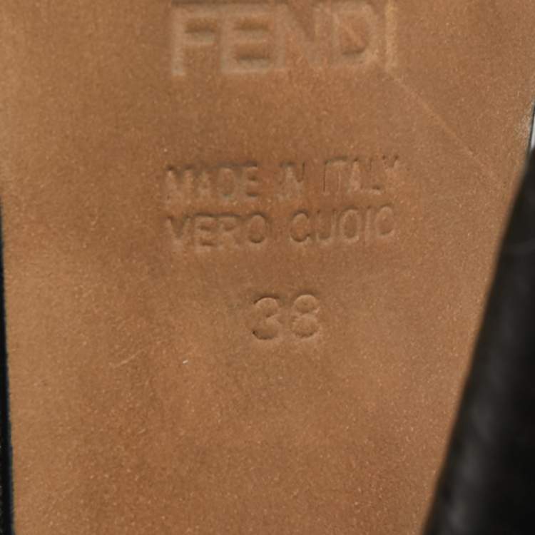 Pre Owned Fendi Black Leather Fendista Platform Pumps Size 38