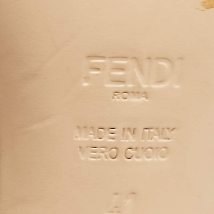 Pre Owned Fendi Grey Satin Logo Embroidered Block Heel Slides Sandals Size 41