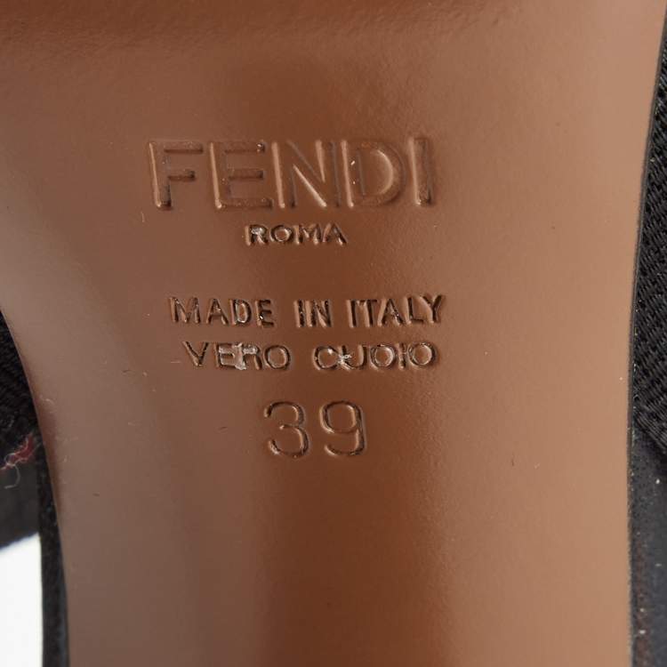 Pre Owned Fendi Multicolor Canvas and Mesh Colibri Pumps Size 39