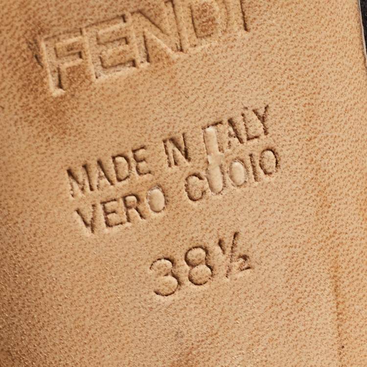 Pre Owned Fendi Black Suede and Patent Leather Ankle Booties Size 38.5