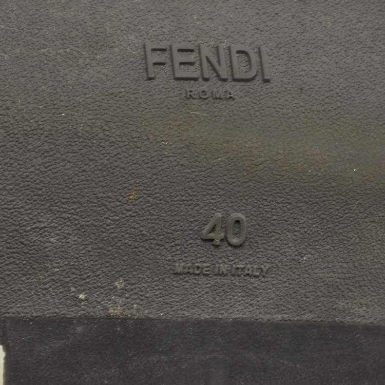 Pre Owned Fendi Black Neoprene and Leather Studded Slip On Sneakers Size 40