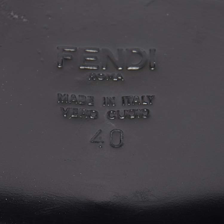 Pre Owned Fendi Black/Brown Suede and Python Cut Out Flat Slides Size 40