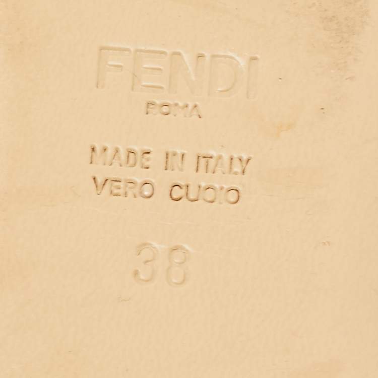 Pre Owned Fendi Mint Green Fabric Bow Flat Slides Size 38