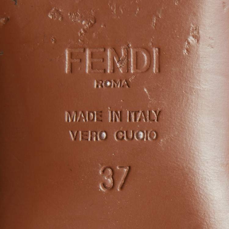 Pre Owned Fendi Multicolor Leather and Mesh Colibri  Slingback Sandals Size 37