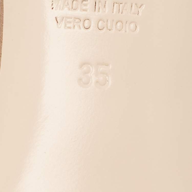 مملوكة مسبقًا Fendi Beige Satin Logo Slides Size 35