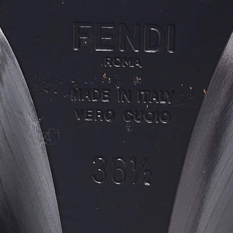 مملوكة مسبقًا Fendi Brown Zucca Coated Canvas Motif Logo Wedge Ankle Strap Sandals Size 36.5