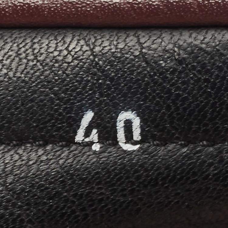 Pre Owned Fendi Black/Burgundy Leather Monster Eye Loafers Size 40
