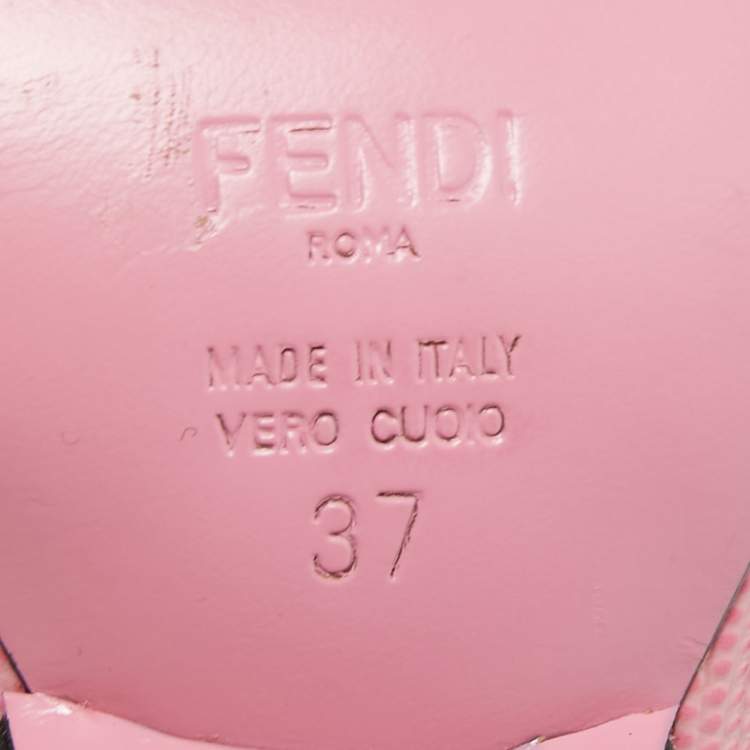 مملوكة مسبقًا Fendi Multicolor Fabric And Leather Ankle Strap Sandals Size 37