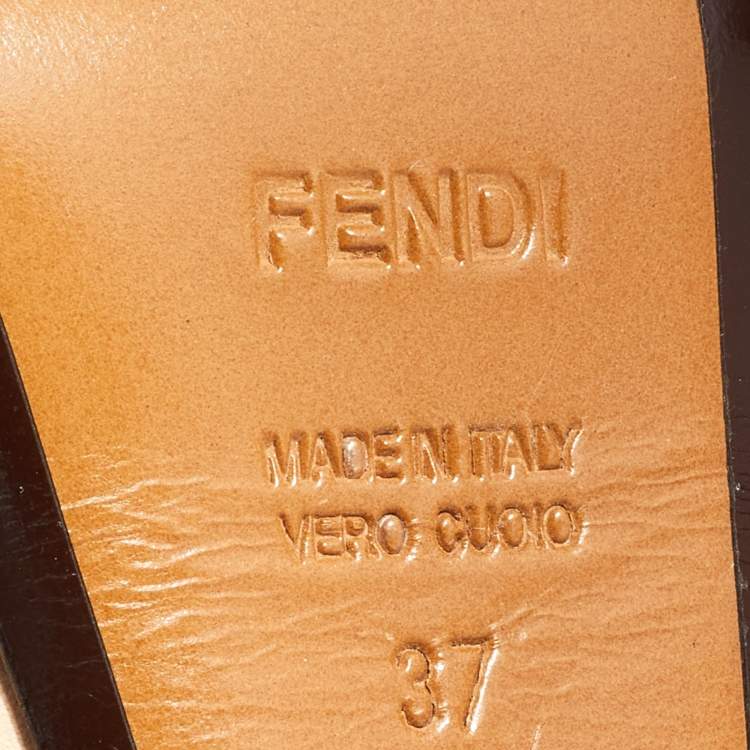 Pre Owned Fendi Multicolor Leather Color Block Peep Toe Slingback Sandals Size 37