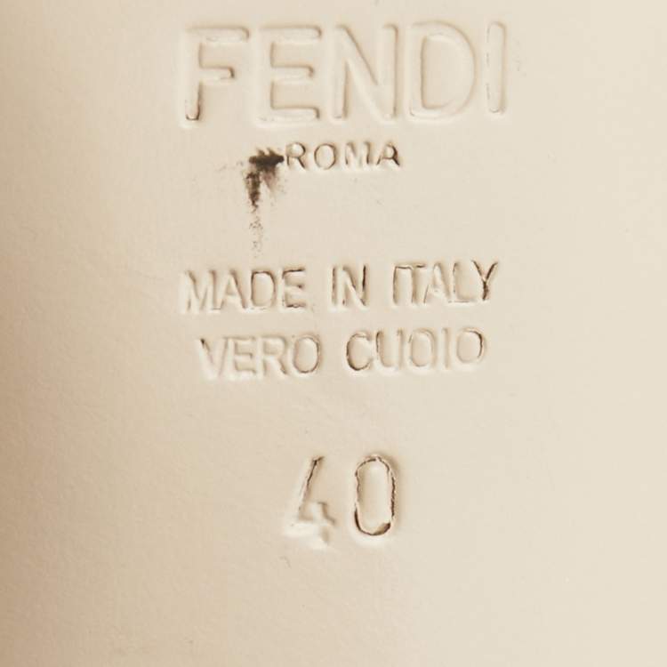 Pre Owned Fendi Brown Velvet FF Logo Slide Sandals Size 40