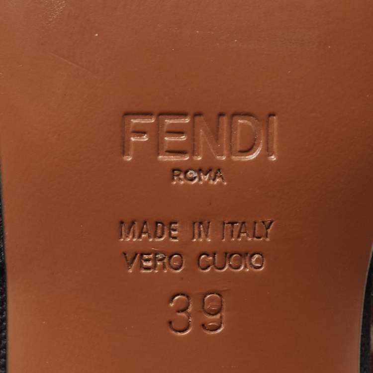 Pre Owned Fendi Multicolor Mesh and Canvas Colibri Slingback Pumps Size 39 